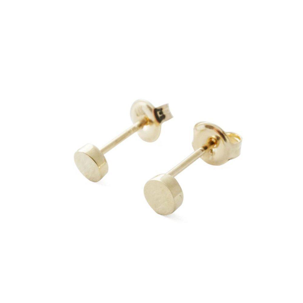 Mini Circle Studs 14K Gold Earrings
