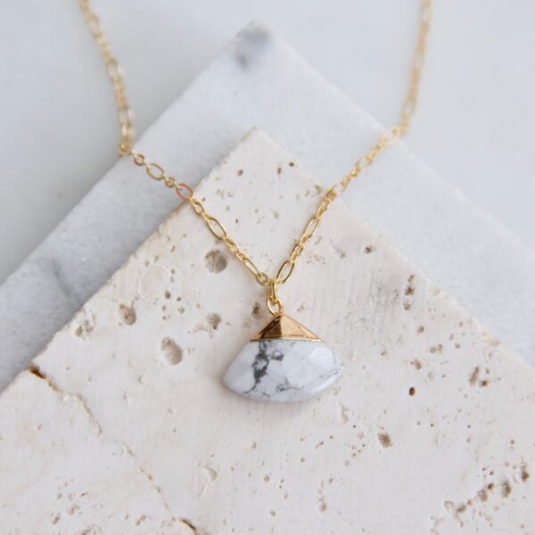 White Turquoise Triangle Necklace